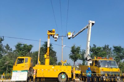 临沭县供电公司进行直线杆改耐张杆并加装分段开关