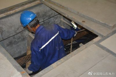 10千伏北伊北利新建工程深夜敷设电缆