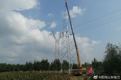 滨州供电公司对220千伏双信线进行加高改造