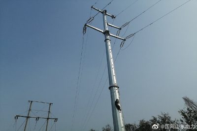 滨州供电公司对110千伏杜西线进行加高改造
