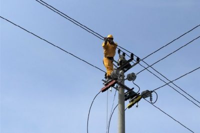 利津县供电公司带电作业搭建环网柜