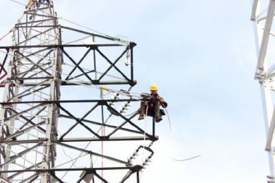 涟源南部三白线35千伏新建工程施工现场