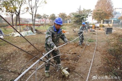 玫瑰镇35千伏辛乡线施工现场