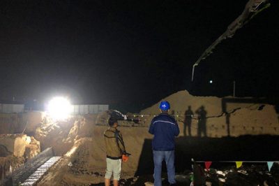 庄谷I线线下修建兴渭大道进行安全监护