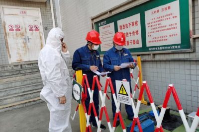 陕西省军人军区服务社进行增容供电工作