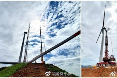 华电广西新标杆！三江八江风电项目首台风机顺利吊装完成