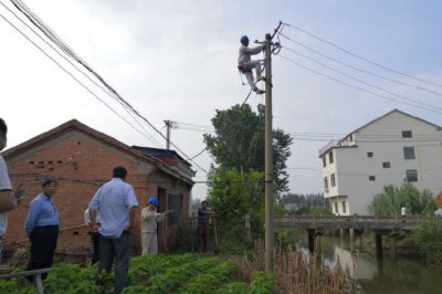 安装拉线解决线路弧垂大