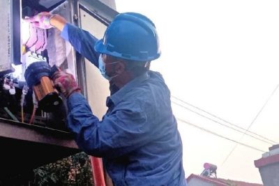 对齐家务乡前韩村配变线路进行巡视检查