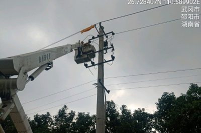 对10千伏法高线安电支线12号杆进行带电解开支线三相引线作业