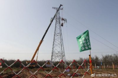 完成车载变110千伏送电线路工程跨越工作