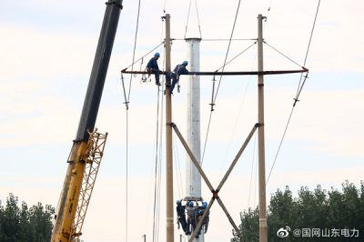 对35千伏韩孙线5基杆塔进行迁移