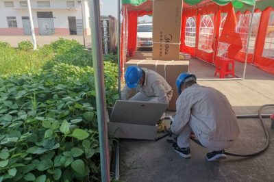 扬州市江都区供电公司为核酸检测点紧急接电