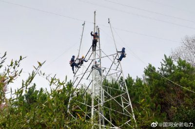 旌桥161线线路改造工程3号铁塔施工现场